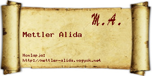 Mettler Alida névjegykártya